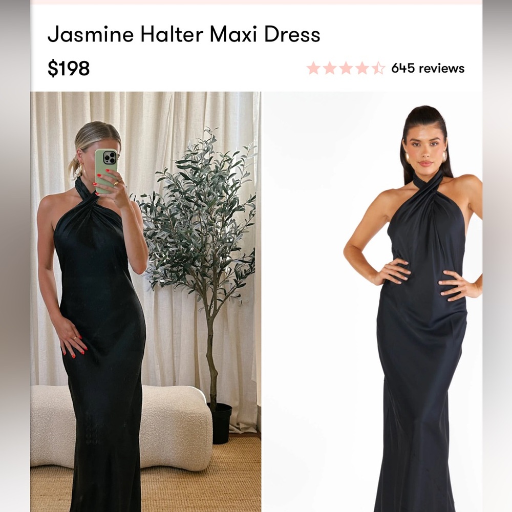 Jasmine Halter Black Maxi Dress
